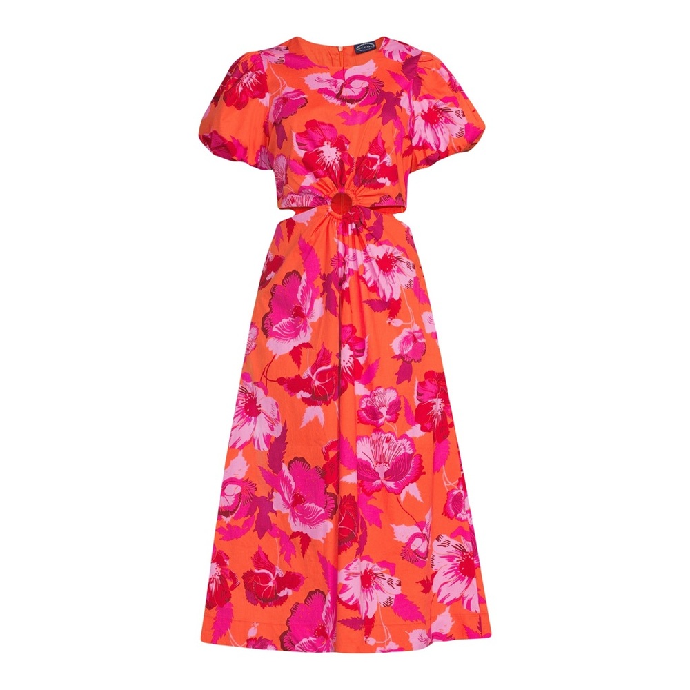 Scoop Floral Cap Sleeve Dress (Size: XL)